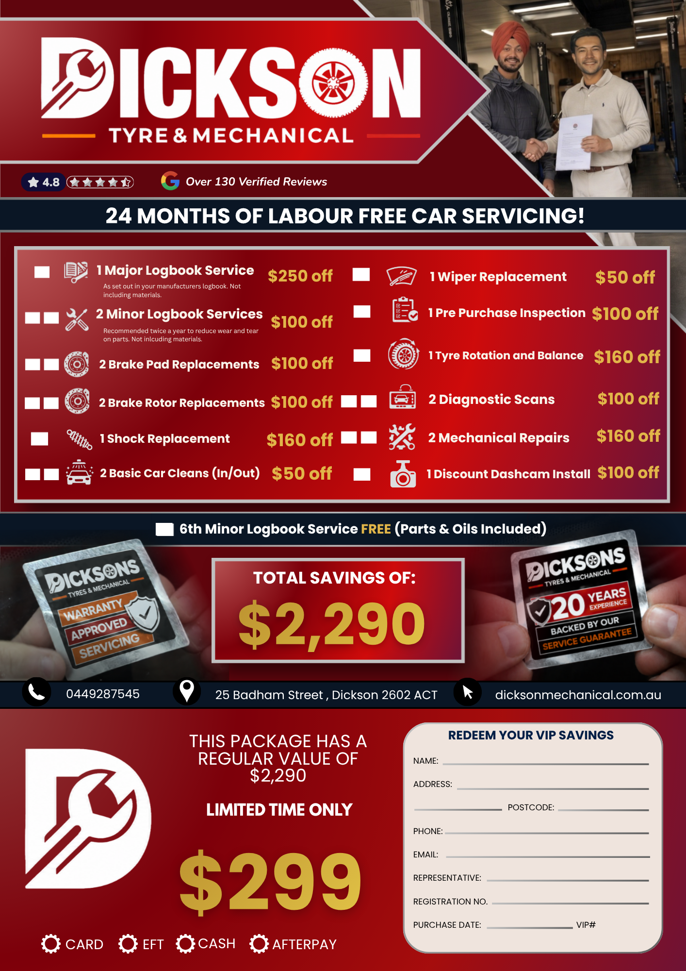 Dickson Tyre & Mechanical Voucher